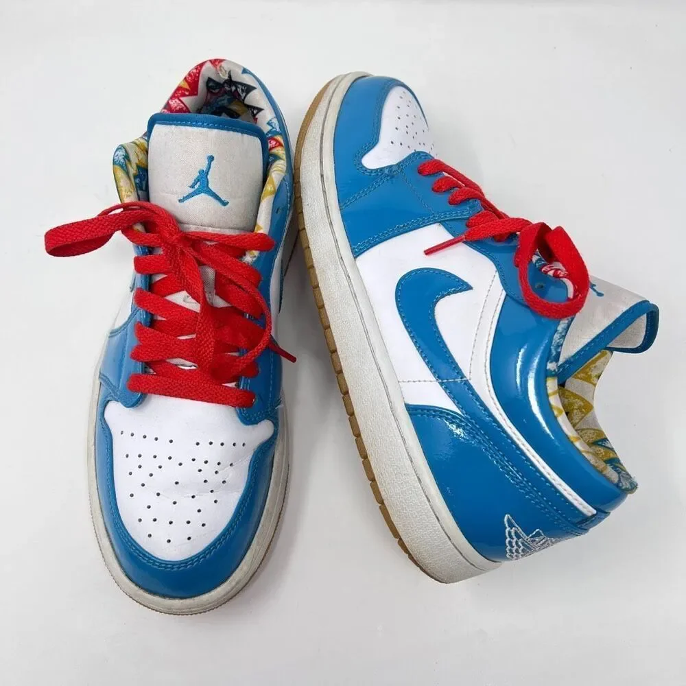 Nike Air Jordan 1 Low - Blue/White - Size 9.5 Excellent Preowned Condition - Picture 12 of 14